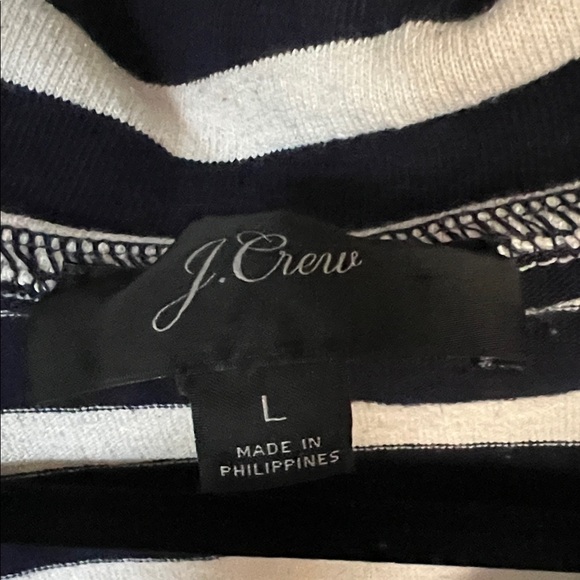 J. Crew Black and White Striped Long Sleeve Top - Picture 2 of 5